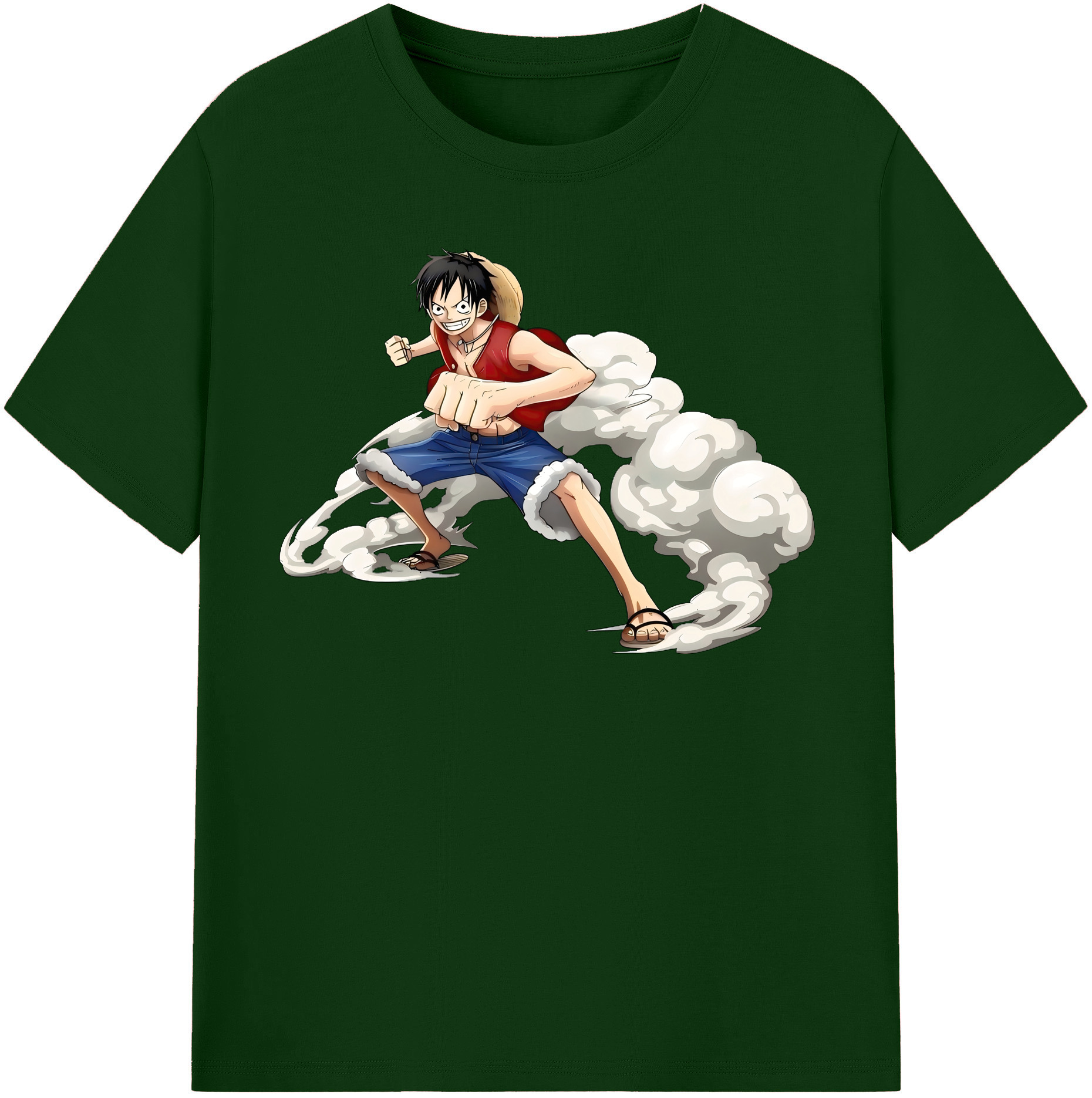 ワンピース モンキー・D・ルフィ ONE PIECE Monkey D. Luffy 綿100％半袖Tシャツ（フロントプリント）